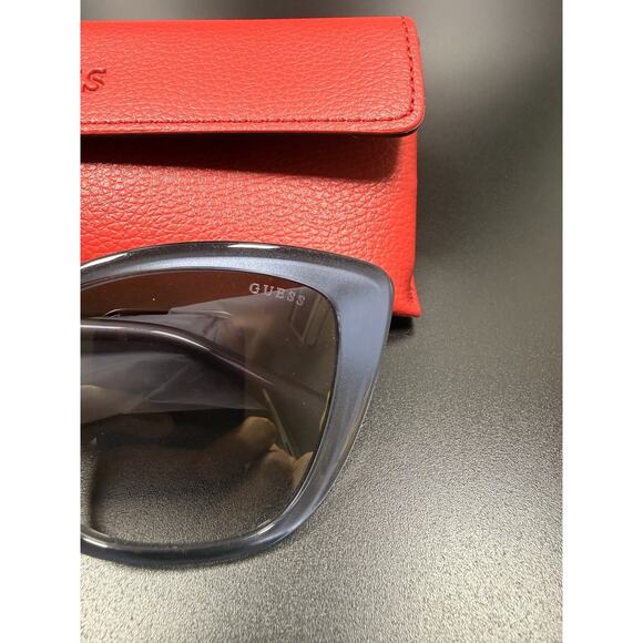 GUESS Cat Eye Sunglasses Grey Frame Gradient Lens 55mm Womens